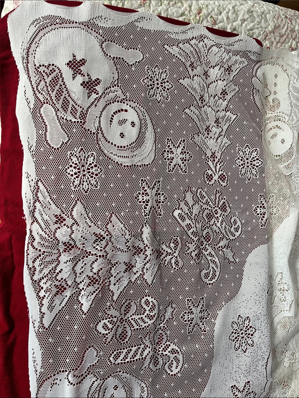 Snowman white lace tablecloth
